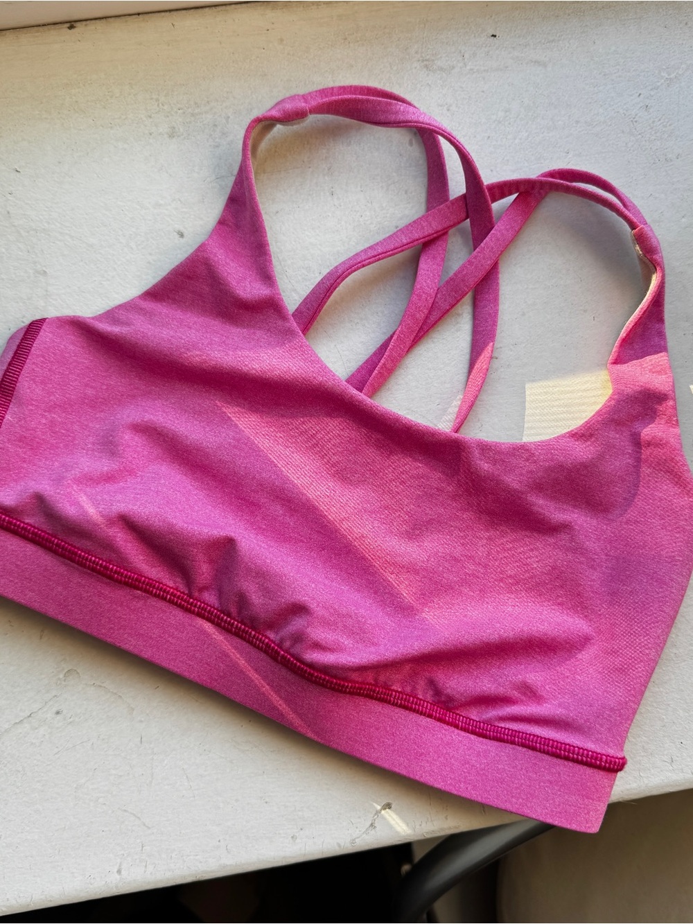 Lululemon Pink Strappy Women's Seamless Sports Bra
